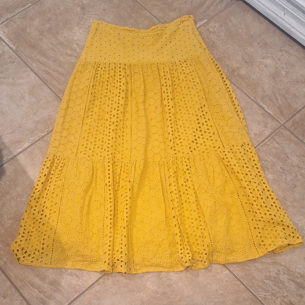 House Of Harlow 1960 MUSTARD YELLOW lace Shirt SMALL